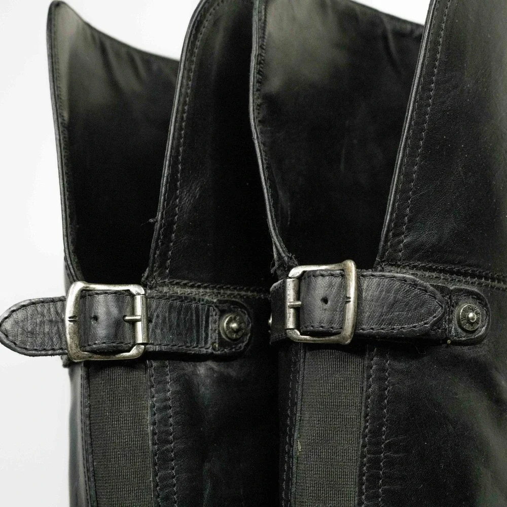 FRYE Melissa Over The Knee Leather Riding Boots Preppy Heritage Black Sz 6‎